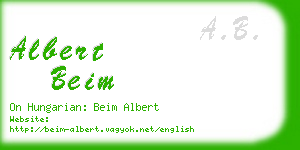 albert beim business card